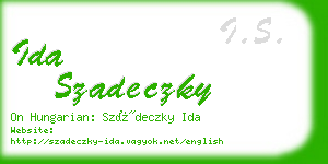 ida szadeczky business card